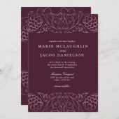 Elegante Trauben Motif Weinkultur und Erde Einladung (Vorne/Hinten)