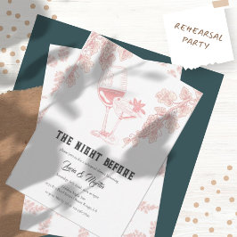 Elegante Trauben Obst Champagner Probe Abendessen Einladung