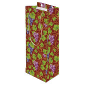 Elegante Trauben Papier Tasche Wein Geschenktüte Für Weinflaschen (Rückseite Schrägansicht)