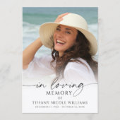Elegante Trauerfeier In Loving Memory Foto Schrift Programm (Vorderseite)