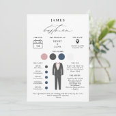 Elegante Trauzeuge Wedding Party Info Card Einladung (Stehend Vorderseite)