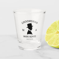 Elegante Trauzeugen Man Hat Anzug Vintag Monogram