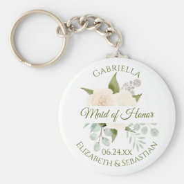 Elegante Trauzeugin Elfenbeinpfirsich Rose Hochzei Schlüsselanhänger