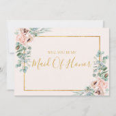 Elegante Trauzeugin für Blumenpastel Einladung (Vorderseite)