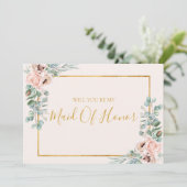 Elegante Trauzeugin für Blumenpastel Einladung (Stehend Vorderseite)