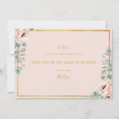 Elegante Trauzeugin für Blumenpastel Einladung (Rückseite)