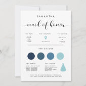 Elegante Trauzeugin Info-Karte Einladung (Vorderseite)