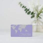 Elegante Travel Agent lilac blue Business Card Visitenkarte (Stehend Vorderseite)