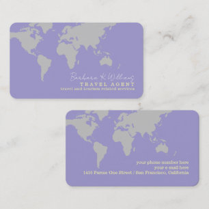 Elegante Travel Agent lilac blue Business Card Visitenkarte