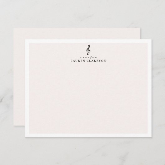 Elegante Treble Clef-Musiknote Mitteilungskarte (Vorne/Hinten)