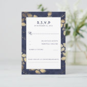 Elegante Tree Blätter und Lights Wedding RSVP Card Karte (Stehend Vorderseite)