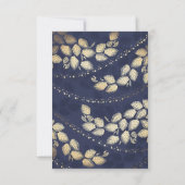 Elegante Tree Blätter und Lights Wedding RSVP Card Karte (Rückseite)