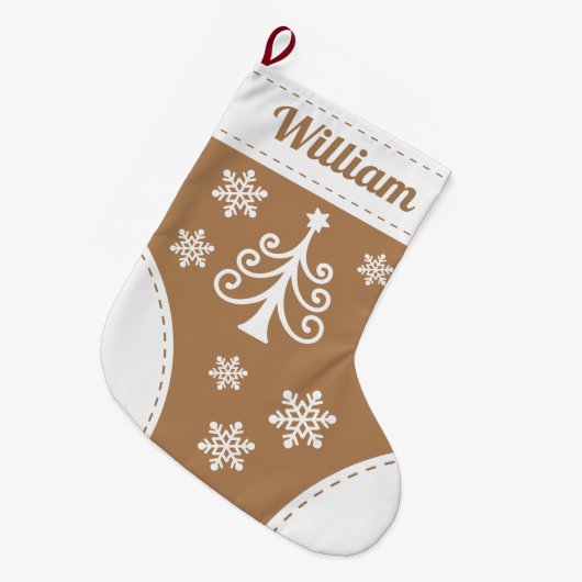 Elegante Tree Christmas Strumpf Großer Weihnachtsstrumpf (Vorderansicht (hängend))