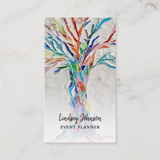 Elegante Tree Event Planner Business Card Visitenkarte (Vorderseite)