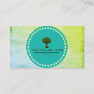 Elegante Tree Green Nature Sand Garden Landschaft Visitenkarte