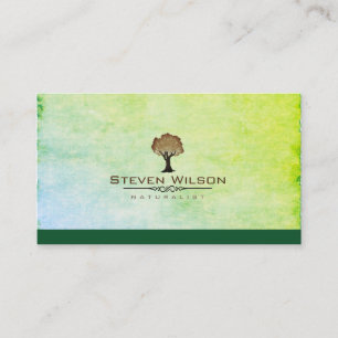 Elegante Tree Green Nature Sand Garden Landschaft Visitenkarte