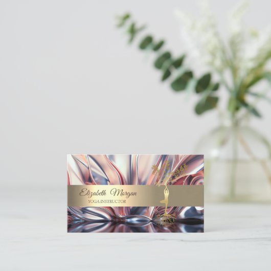 Elegante Tree Lotus Abstrakt Visitenkarte (Stehend Vorderseite)