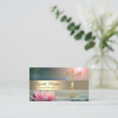 Elegante Tree Lotus Visitenkarte (Stehend Vorderseite)