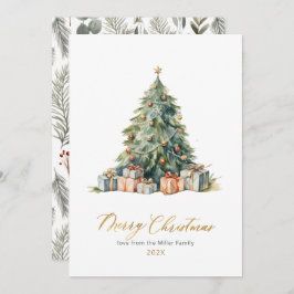Elegante Tree Script Weihnachtskarten außerhalb de Feiertagskarte