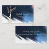 Elegante Tree Silhouette, Yoga Brush Stroke Visitenkarte (Vorne/Hinten)