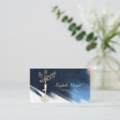 Elegante Tree Silhouette, Yoga Brush Stroke Visitenkarte (Stehend Vorderseite)