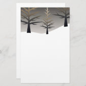 Elegante Tree Silhouetten über die Schneewelt Briefpapier (Vorne/Hinten)