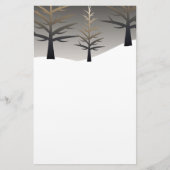 Elegante Tree Silhouetten über die Schneewelt Briefpapier (Vorderseite)
