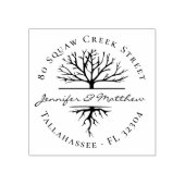 Elegante Tree Verheiratet Couple Rücksendeadresse Gummistempel (Prägung)