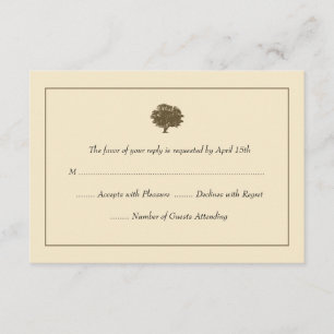 Elegante Tree Wedding RSVP Cards Karte