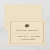 Elegante Tree Wedding RSVP Cards Karte (Vorne/Hinten)