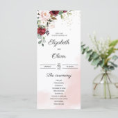 Elegante trendige bordeauxrote Hochzeit in Rosa Ro Programm (Stehend Vorderseite)