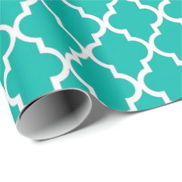 Elegante, trendige, elegante aquamarine Quartrefol Geschenkpapier