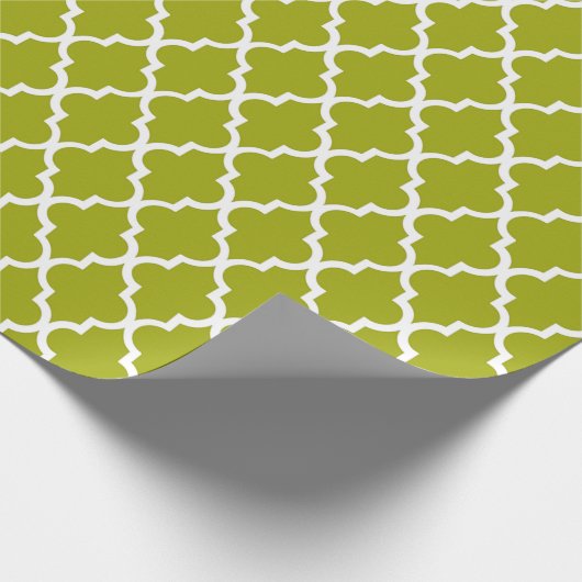 Elegante, trendige, erfrischende Kalkgrüne Quarref Geschenkpapier (Ecke)