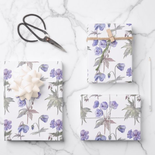 Elegante trendige florale, nahtlose Muster Geschen Geschenkpapier Set (Vorderseite)