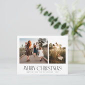 Elegante, trendige Foto Weihnachtskarte Postkarte (Stehend Vorderseite)