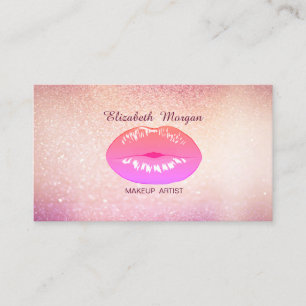 Elegante Trendige Glitzernde Bokeh Lippen Visitenkarte