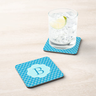 Elegante, trendige, helle Aqua-Quatrefolie Untersetzer