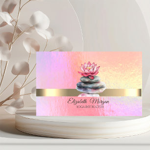 Elegante trendige holografische, Gold, Lotus, Zen- Visitenkarte