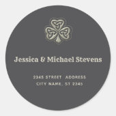 Elegante trendige Irish Kleeblatt Classic Round Runder Aufkleber (Vorderseite)