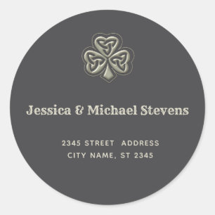 Elegante trendige Irish Kleeblatt Classic Round Runder Aufkleber