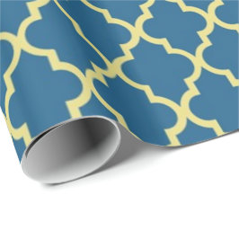 Elegante, trendige, klassische, blaue Quarterfolie Geschenkpapier