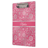 Elegante trendige Paisley-Blumenmuster-Abbildung Klemmbrett (Links)