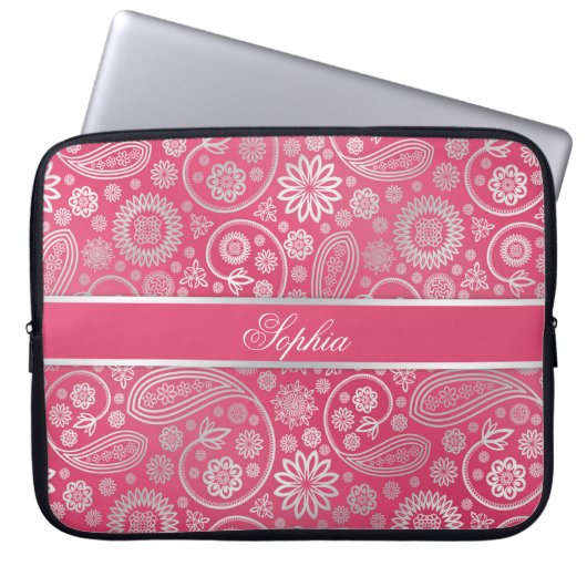 Elegante trendige Paisley-Blumenmuster-Abbildung Laptopschutzhülle (Vorderseite)