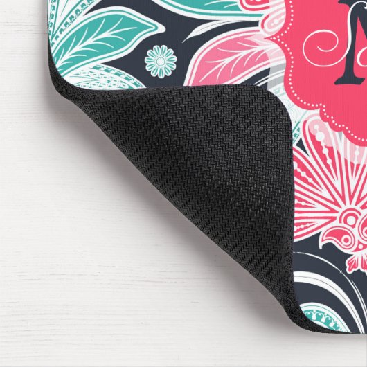 Elegante trendige Paisley-Blumenmuster-Abbildung Mousepad (Ecke)