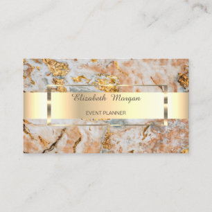 Elegante Trendige Professionelle Goldstreifen Marm Visitenkarte