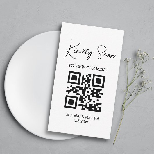 elegante trendige qr Code Hochzeitskarte Mitteilungskarte