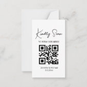 elegante trendige qr Code Hochzeitskarte Mitteilungskarte (Vorderseite)