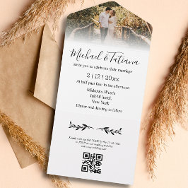 elegante trendige qr Code uAwg Hochzeit All In One Einladung