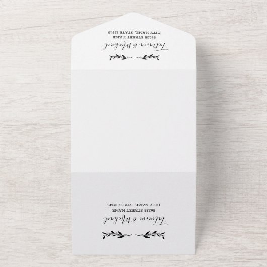 elegante trendige qr Code uAwg Hochzeit All In One Einladung (Außenbereich)