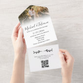 elegante trendige qr Code uAwg Hochzeit All In One Einladung (Abreißen)